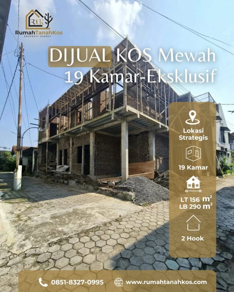 Dijual Kos Eksklusif di Condong Catur – 19 Kamar Full Fasilitas, Lokasi Strategis Dekat UPN & Amikom