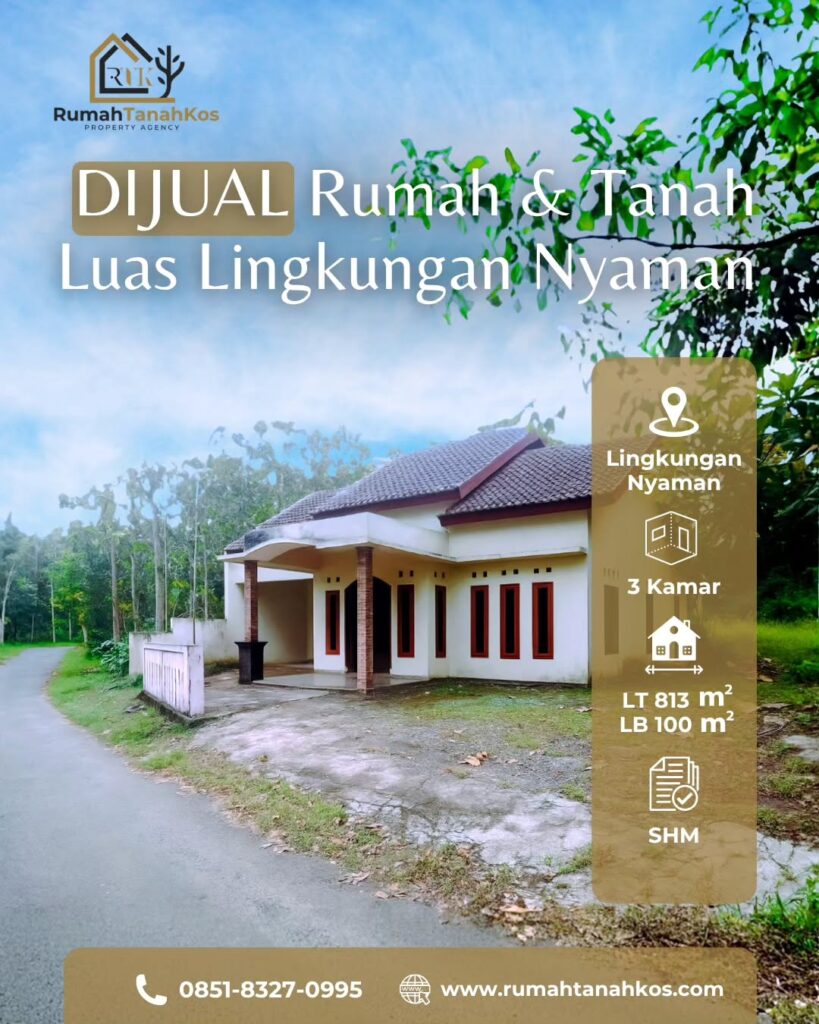 Rumah dan Tanah Luas Siap Huni di Gamping Sleman – Dekat Kampus & Fasilitas Umum