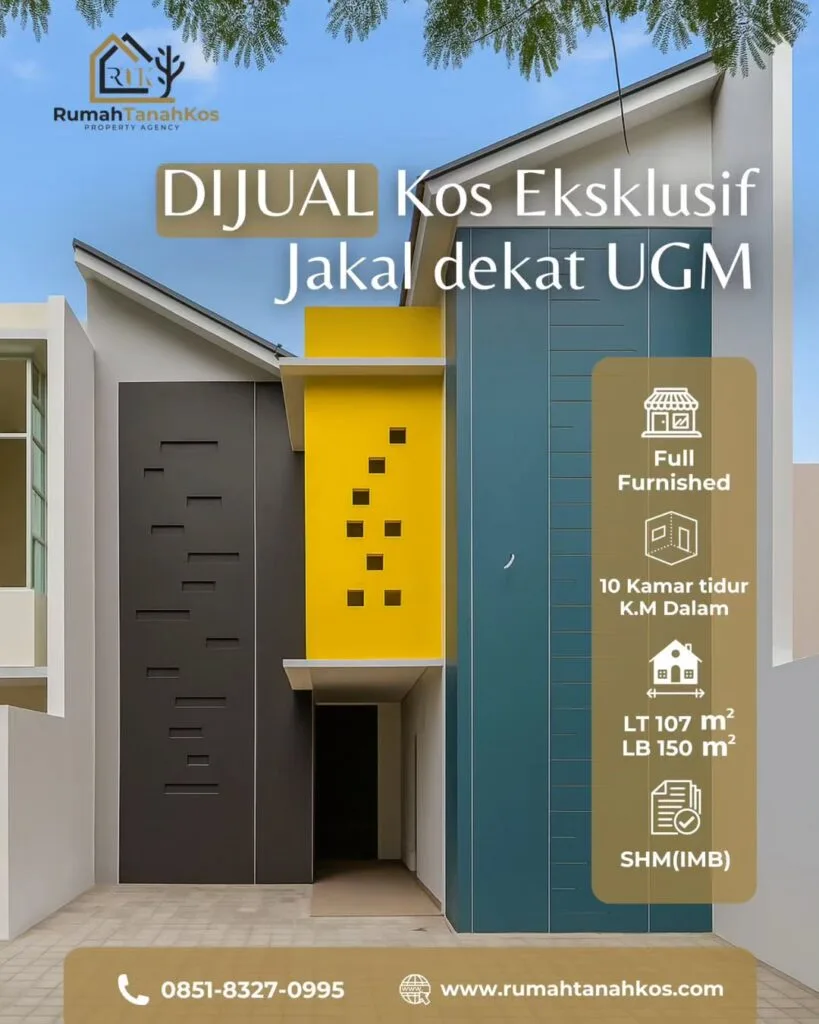 Dijual Kos Eksklusif Baru Full Furnish Dekat UGM – Plemburan, Jakal KM 6 Jogja
