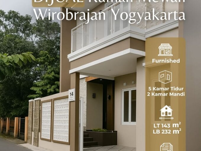 Dijual Rumah Mewah 2 Lantai Kapten Pierre Tendean Wirobrajan Jogja – Full Fasilitas