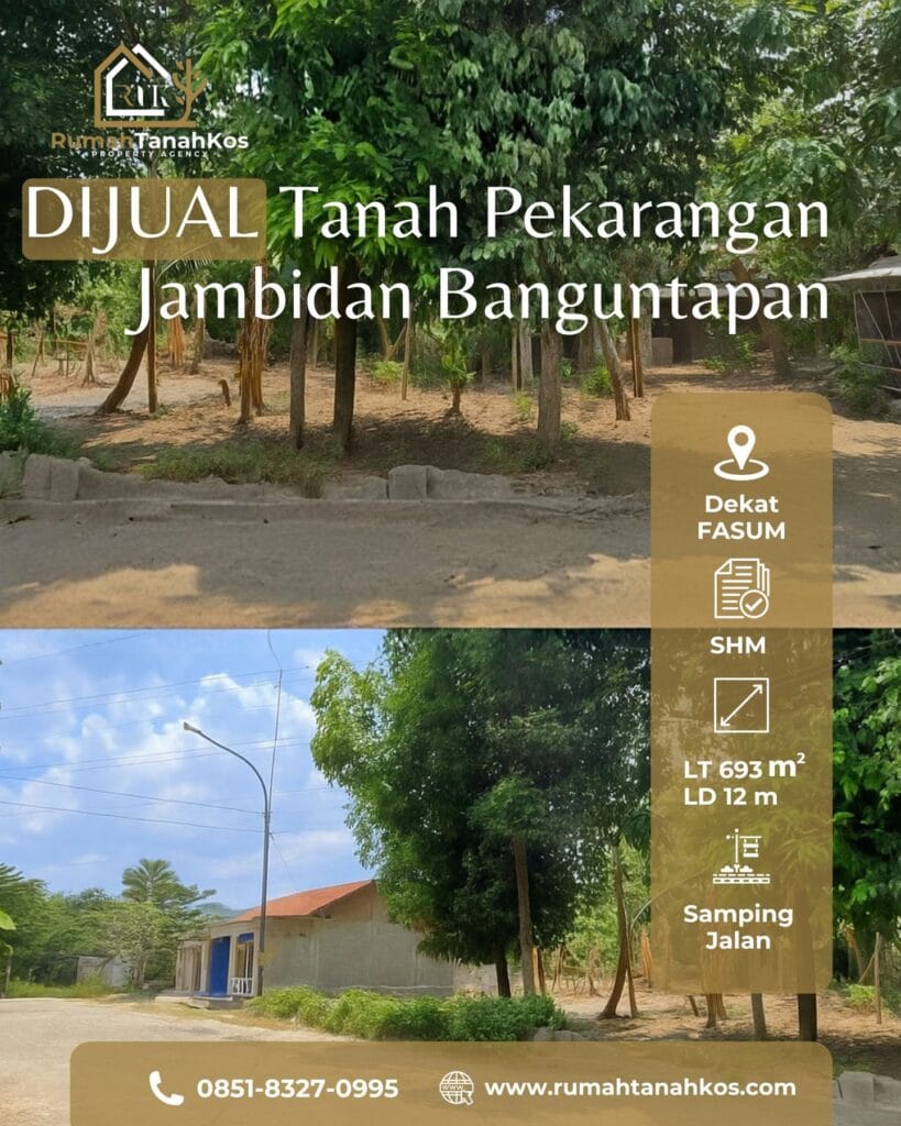 Dijual Tanah Murah di Jambidan Banguntapan Bantul – SHM Pekarangan Harga di Bawah Pasaran